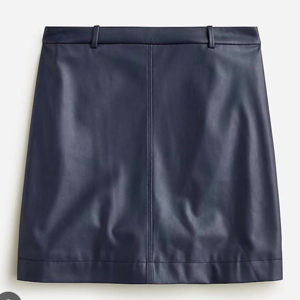 J. Crew Navy Leather Pencil Skirt